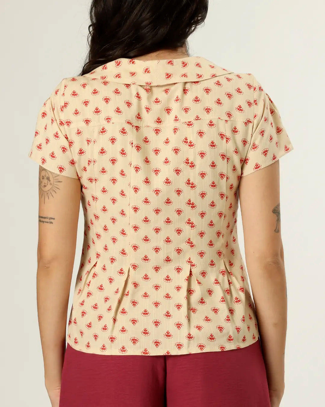 CAMISA PENSILVÂNIA - ESTAMPA BEGE