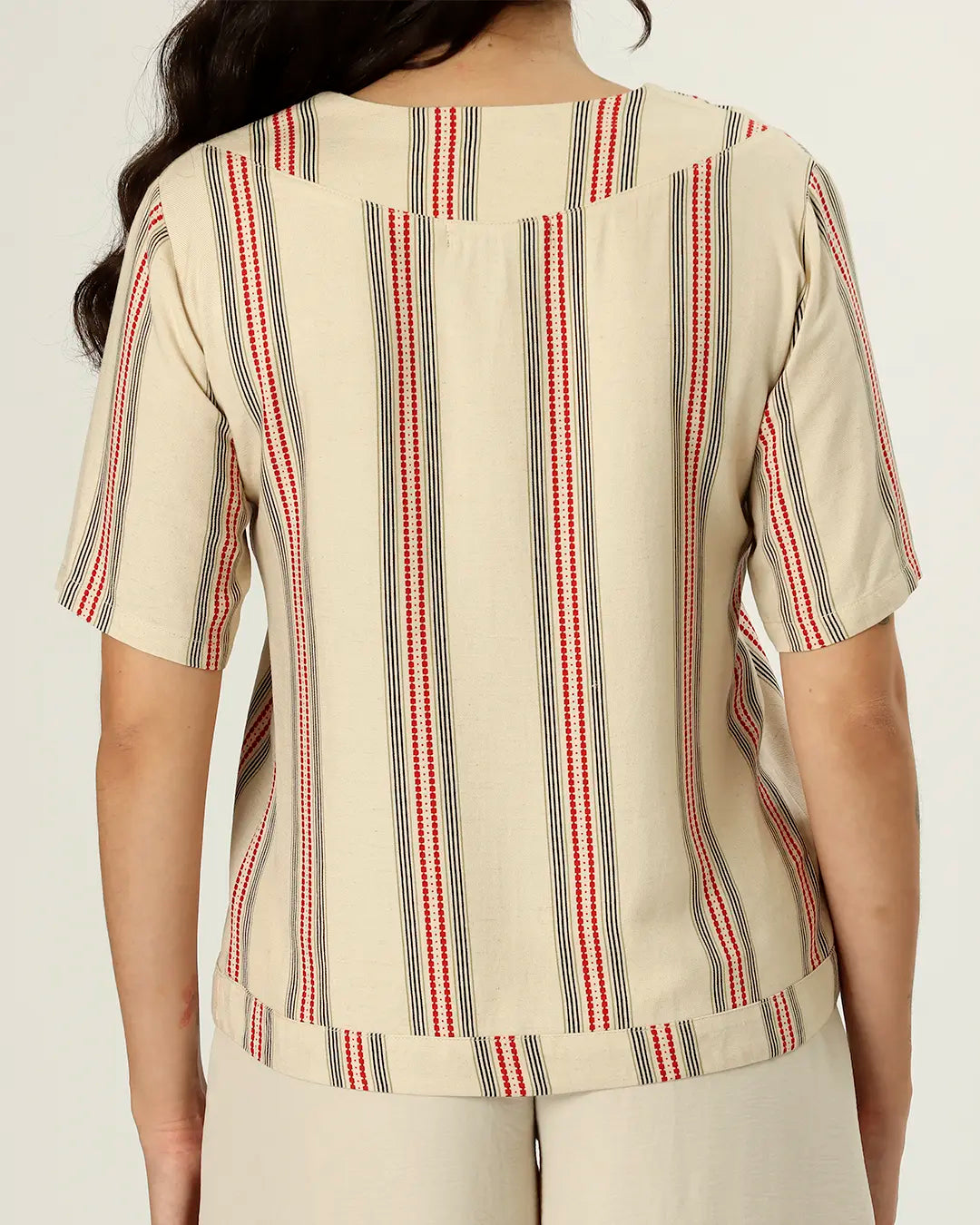BLUSA NAGÓIA - LISTRA VERMELHA