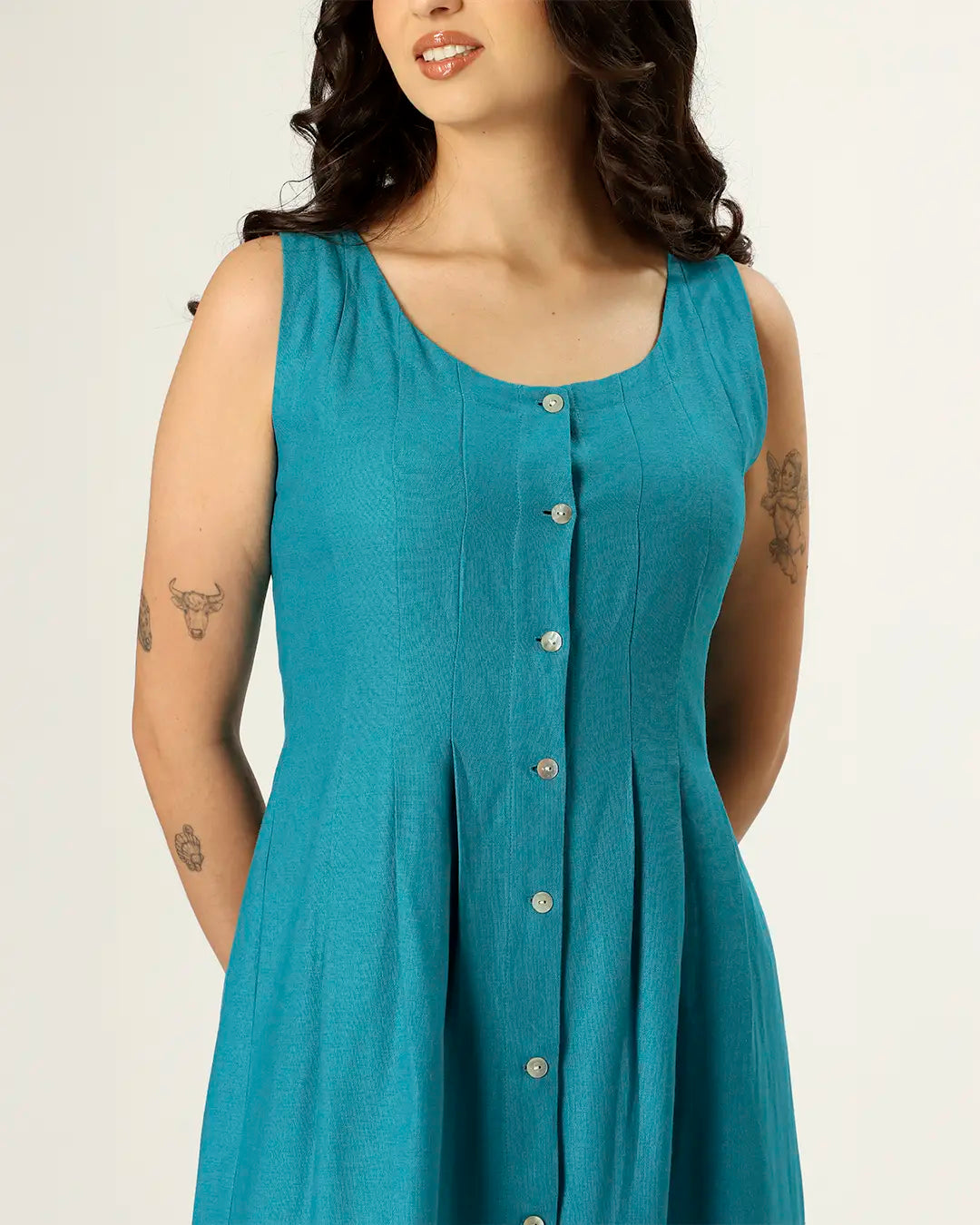 VESTIDO PARANÁ - AZUL PETROLEO