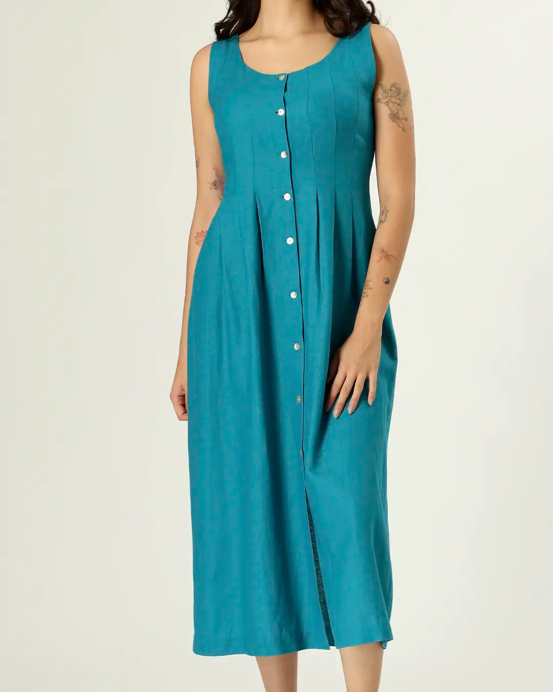 VESTIDO PARANÁ - AZUL PETROLEO