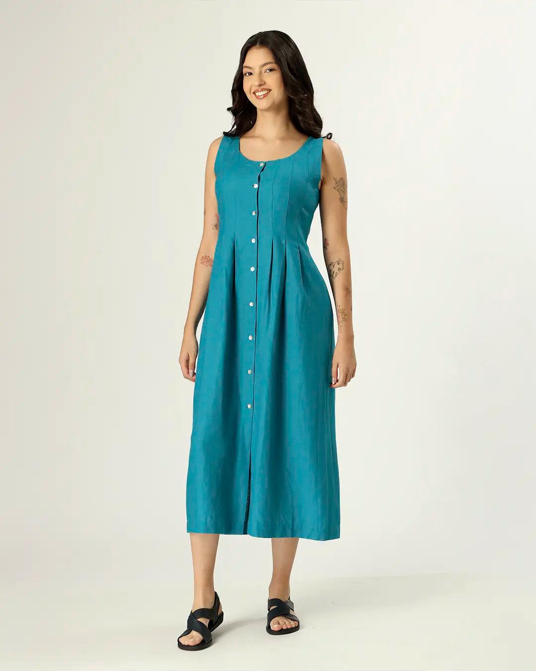 VESTIDO PARANÁ - AZUL PETROLEO