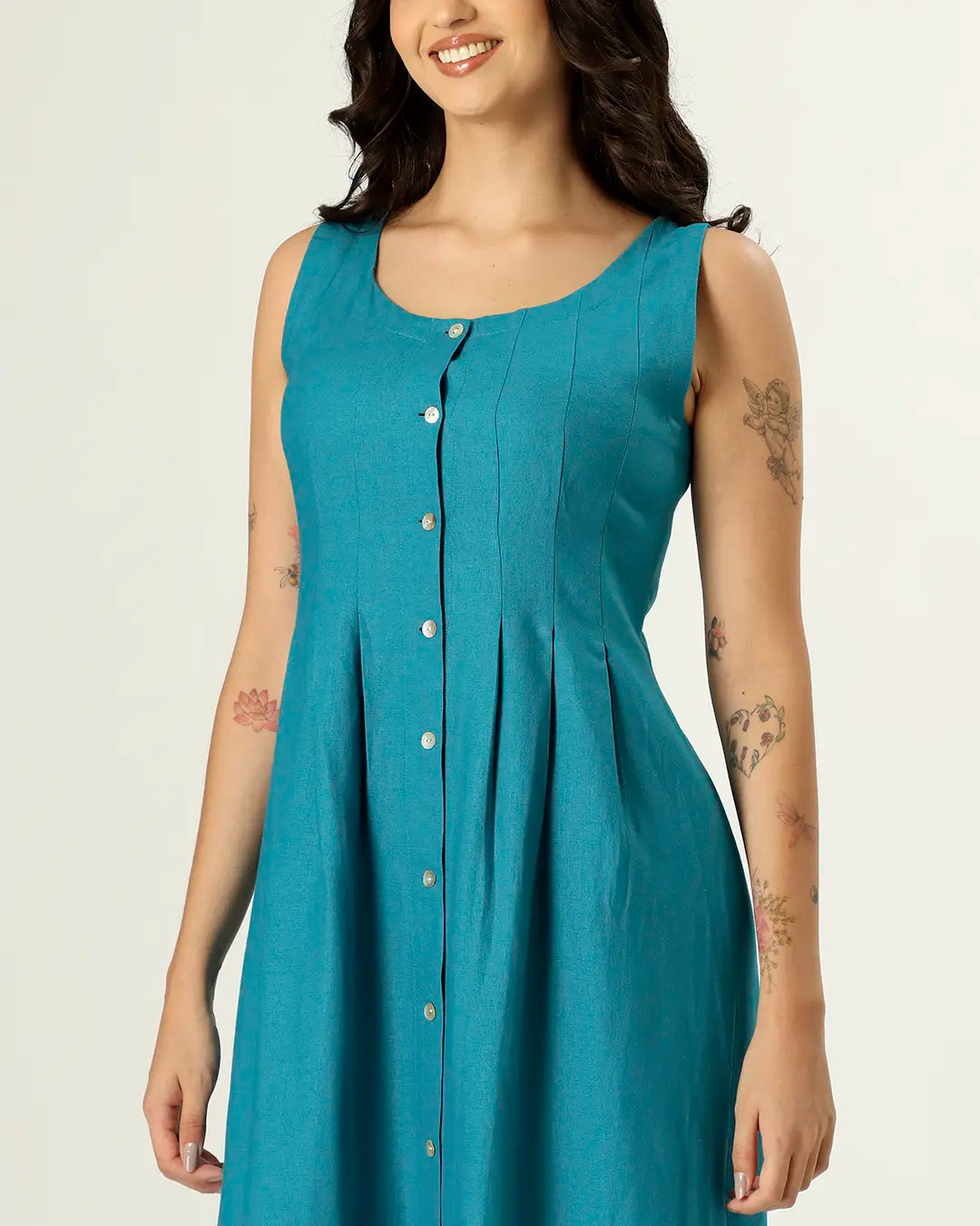 VESTIDO PARANÁ - AZUL PETROLEO