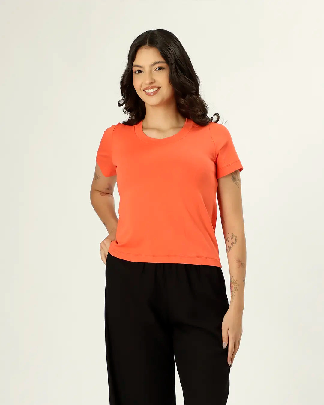 CAMISETA RETA - CORAL