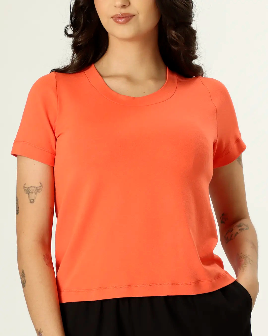 CAMISETA RETA - CORAL