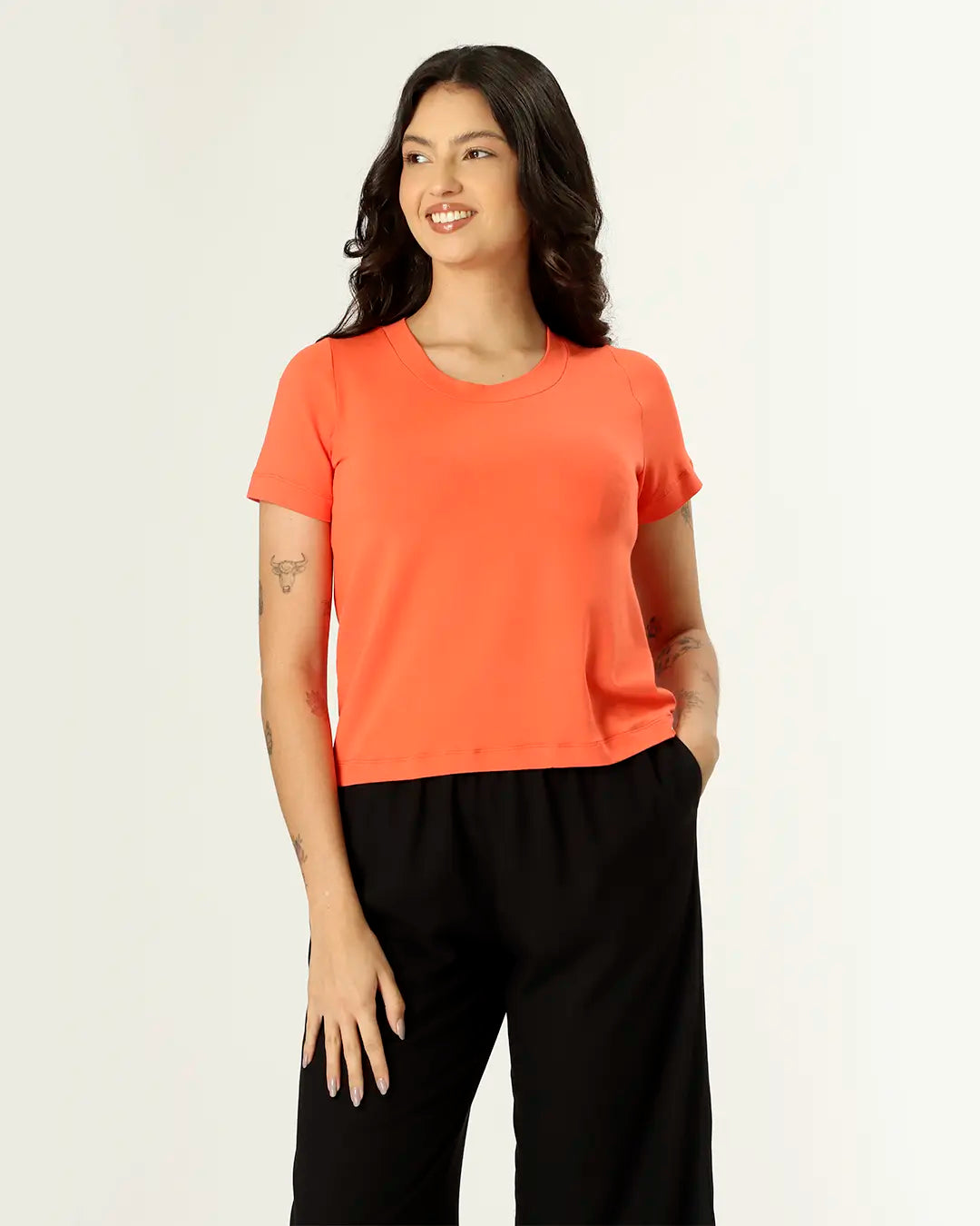 CAMISETA RETA - CORAL