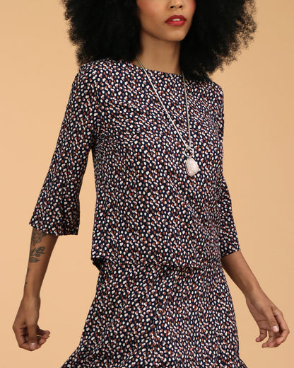 Blusa Emília - Poá Azul
