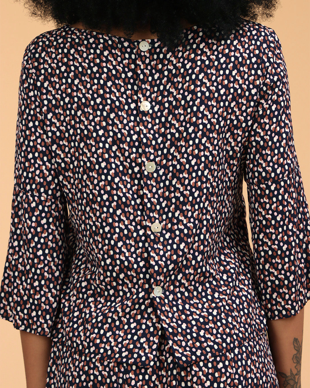 Blusa Emília - Poá Azul
