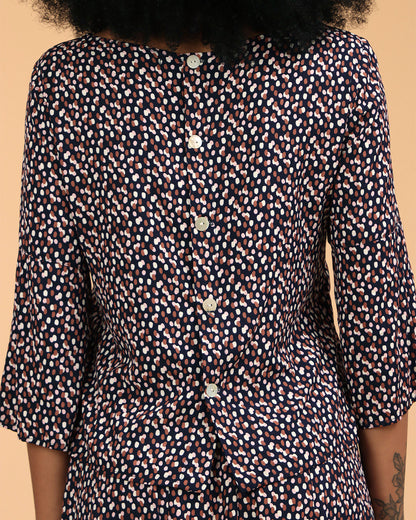 Blusa Emília - Poá Azul