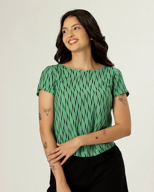 BLUSA MÁGICA - PRETO E VERDE