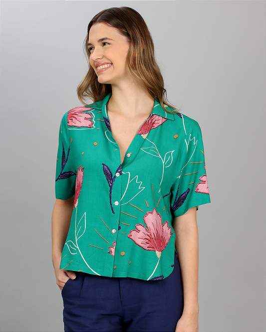 CAMISA MARGEM - ESTAMPA VERDE