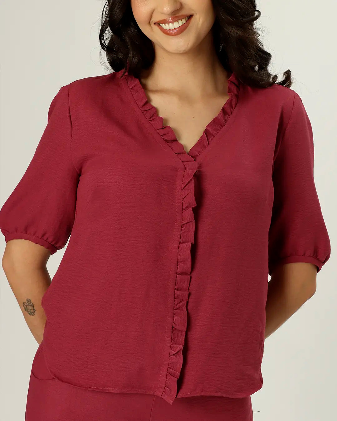 BLUSA BALCÃO - VINHO