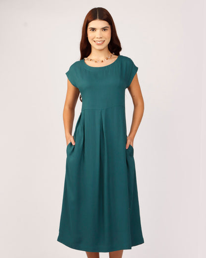 VESTIDO NÚCLEO - VERDE PETRÓLEO