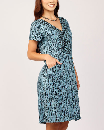 VESTIDO ITÁLIA - ESCAMAS AZUL