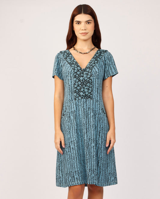 VESTIDO ITÁLIA - ESCAMAS AZUL