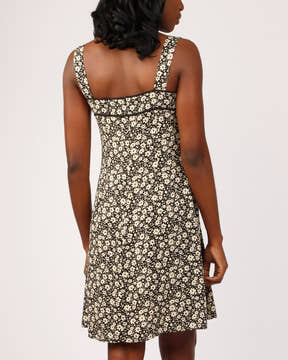 VESTIDO NORDESTE - FLORAL PRETO/BRANCO