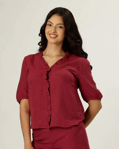 BLUSA BALCÃO - VINHO