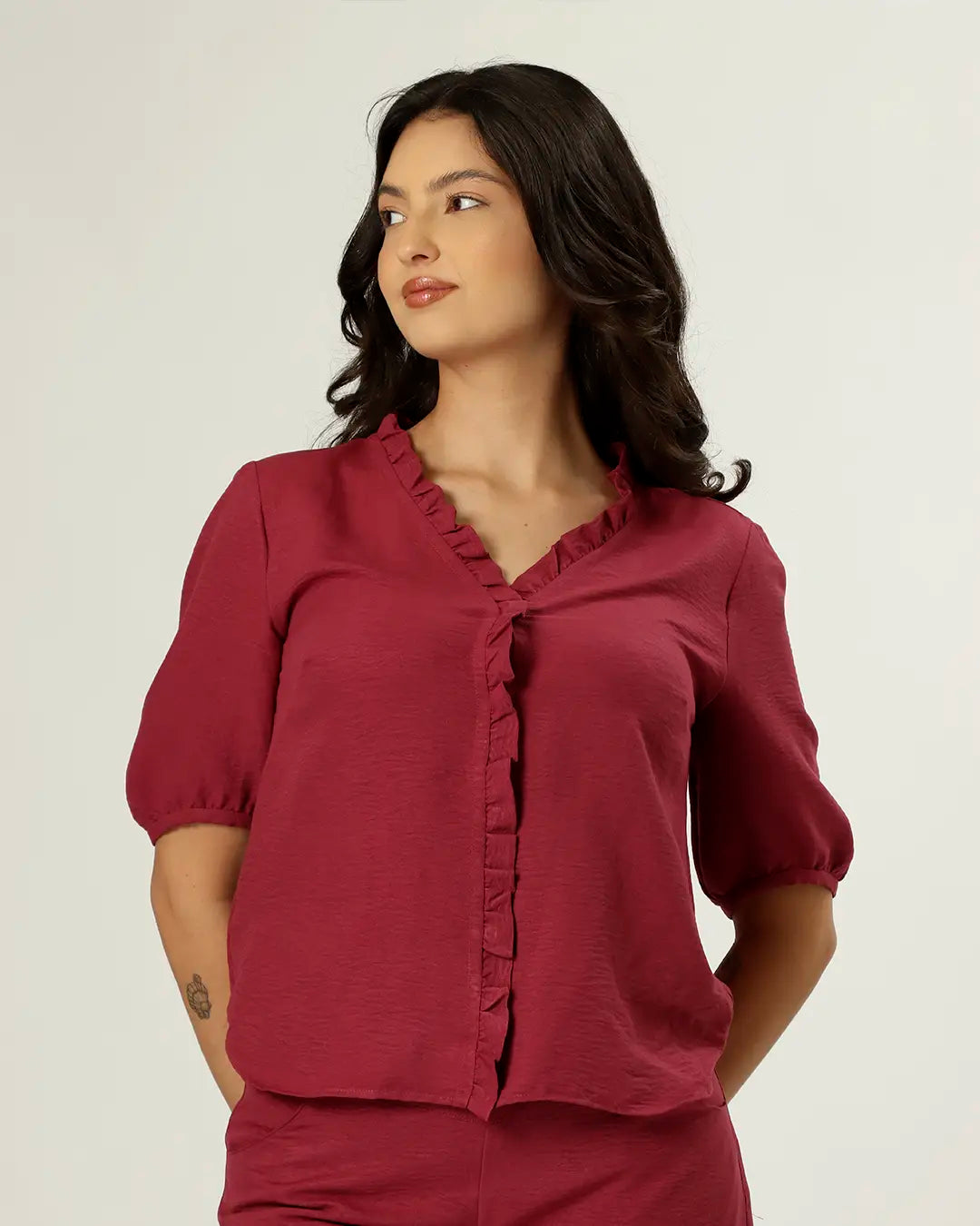 BLUSA BALCÃO - VINHO