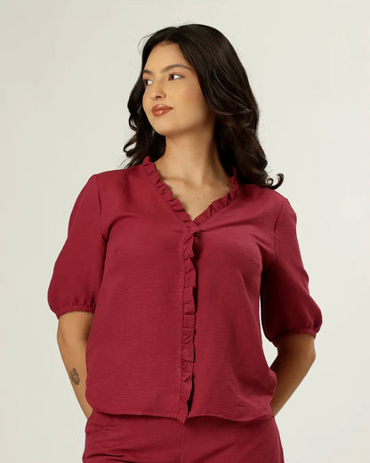 BLUSA BALCÃO - VINHO