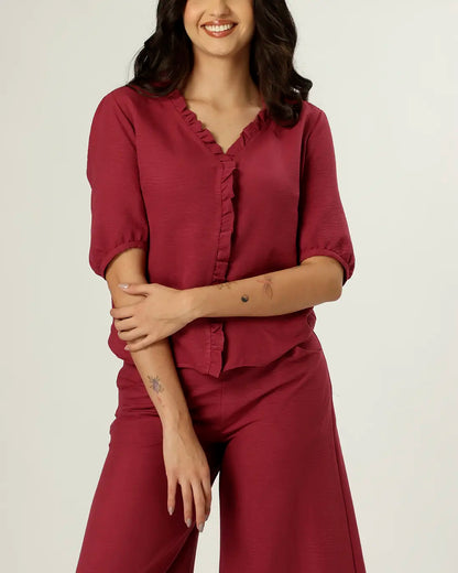 BLUSA BALCÃO - VINHO