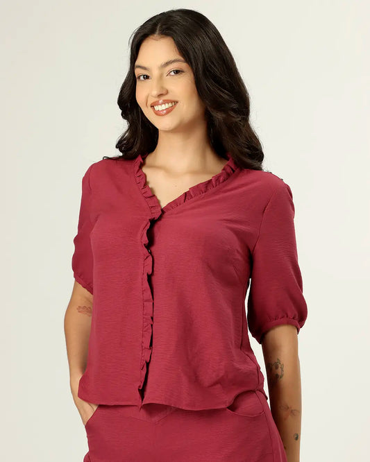 BLUSA BALCÃO - VINHO