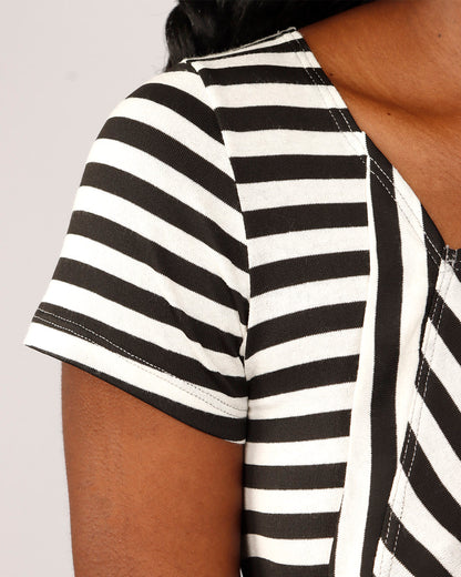 CAMISETA PINHÃO -  LISTRA P&B