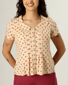 CAMISA PENSILVÂNIA - ESTAMPA BEGE