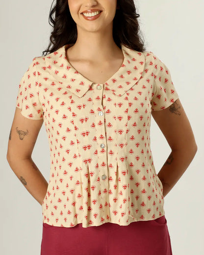 CAMISA PENSILVÂNIA - ESTAMPA BEGE