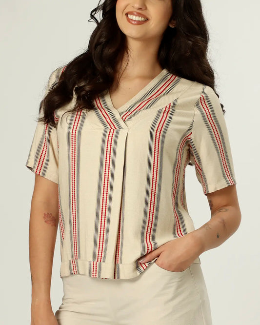 BLUSA NAGÓIA - LISTRA VERMELHA