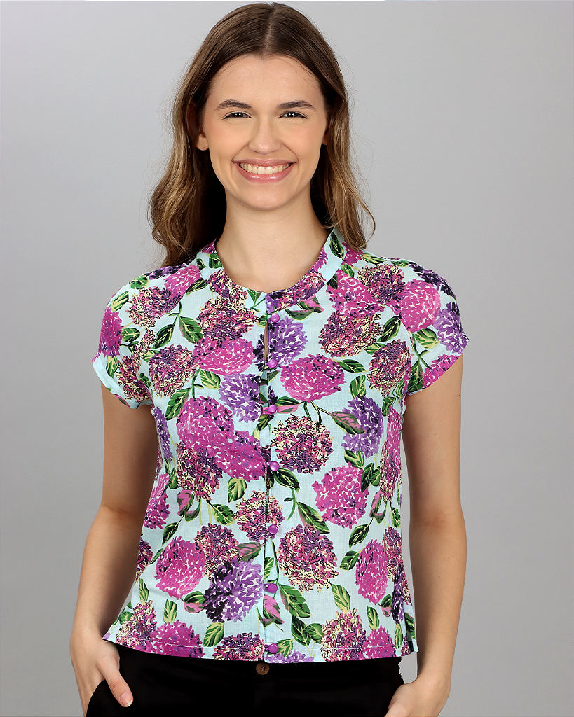 BLUSA XICA - FLORAL AZUL