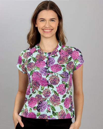 BLUSA XICA - FLORAL AZUL