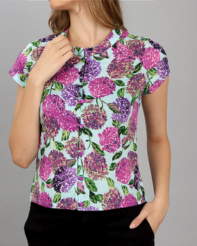BLUSA XICA - FLORAL AZUL