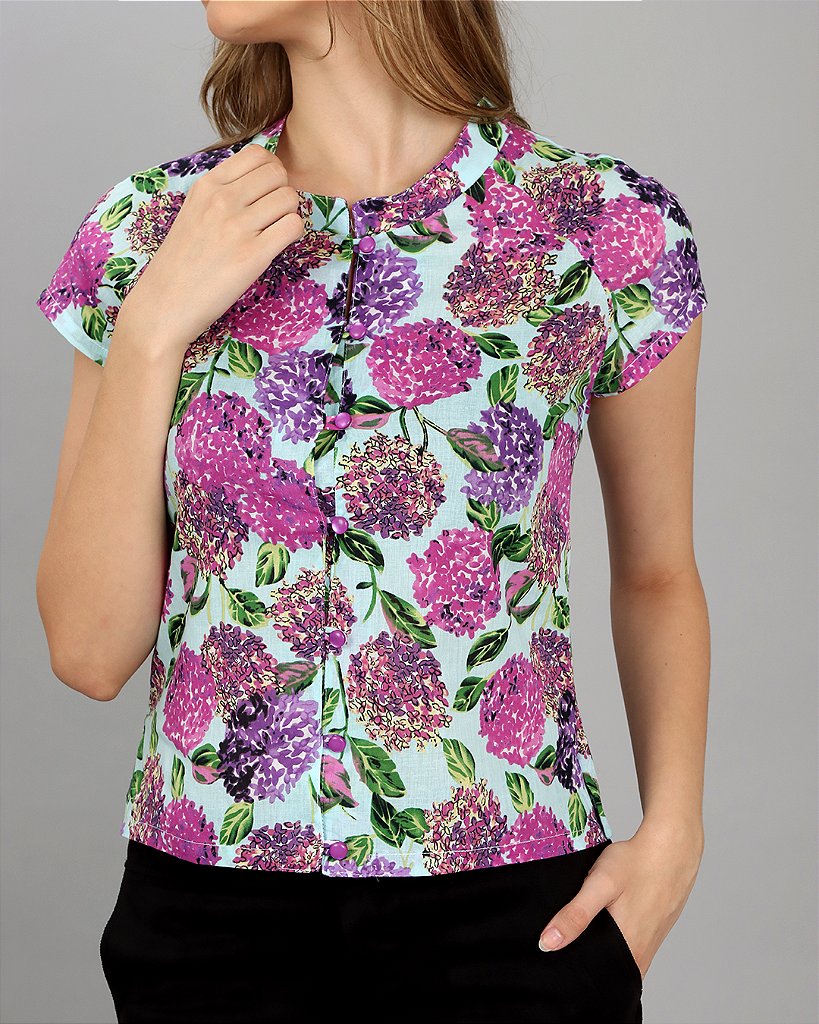 BLUSA XICA - FLORAL AZUL