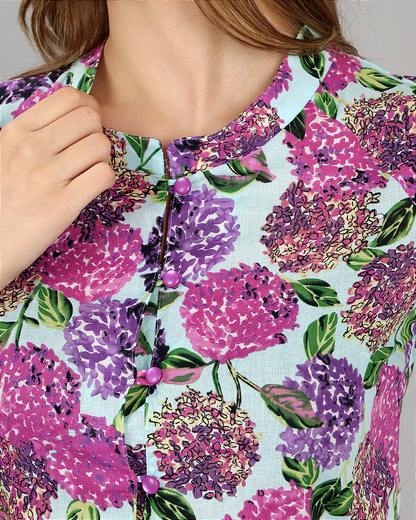 BLUSA XICA - FLORAL AZUL
