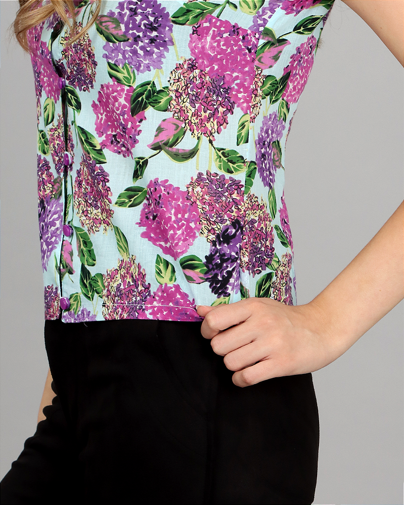 BLUSA XICA - FLORAL AZUL
