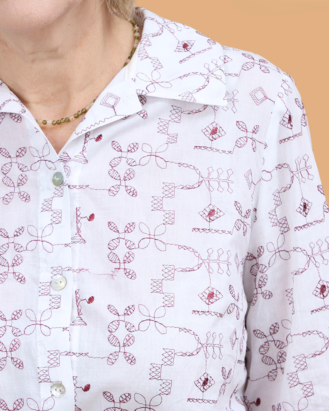 Camisa Transpa - Branco Bordado