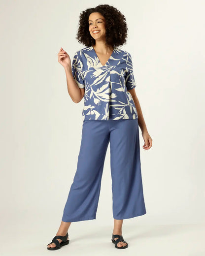 BLUSA NAGÓIA - FLORAL AZUL