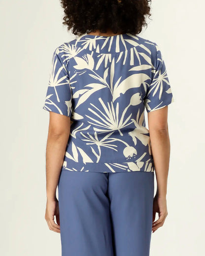 BLUSA NAGÓIA - FLORAL AZUL