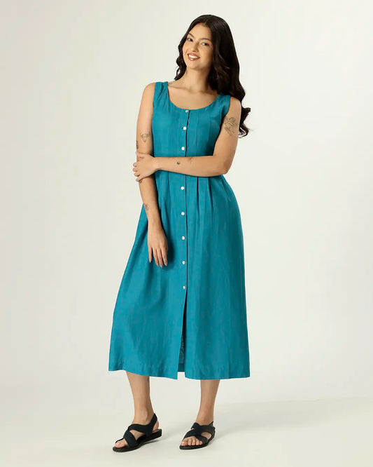 VESTIDO PARANÁ - AZUL PETROLEO