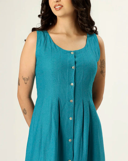 VESTIDO PARANÁ - AZUL PETROLEO
