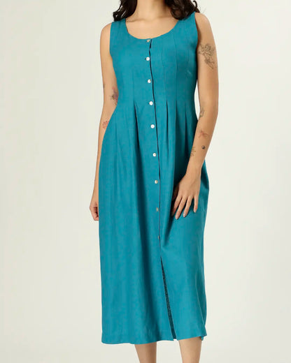 VESTIDO PARANÁ - AZUL PETROLEO