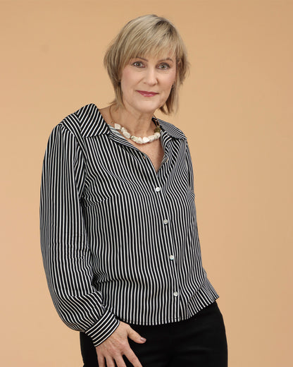 Camisa Transpa - Listrado P&B