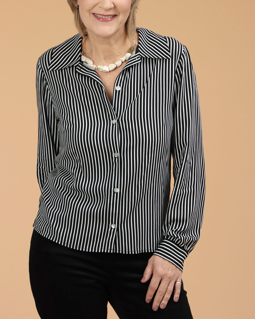 Camisa Transpa - Listrado P&B