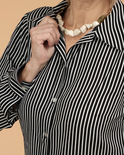 Camisa Transpa - Listrado P&B