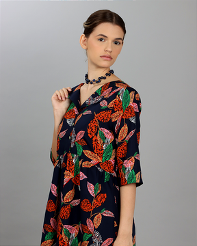 VESTIDO ALAGOAS - FLORAL MARINHO