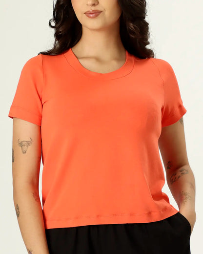 CAMISETA RETA - CORAL