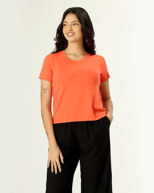 CAMISETA RETA - CORAL