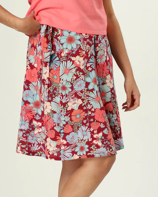 SAIA CAXEMIRA - FLORAL VINHO