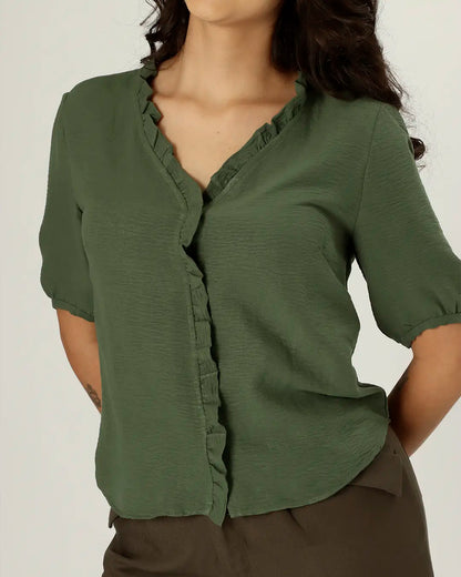 BLUSA BALCÃO - VERDE EUCALIPTO
