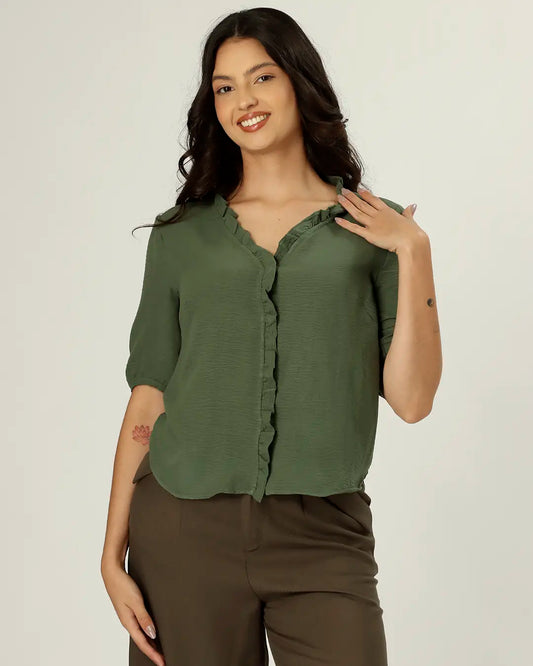 BLUSA BALCÃO - VERDE EUCALIPTO