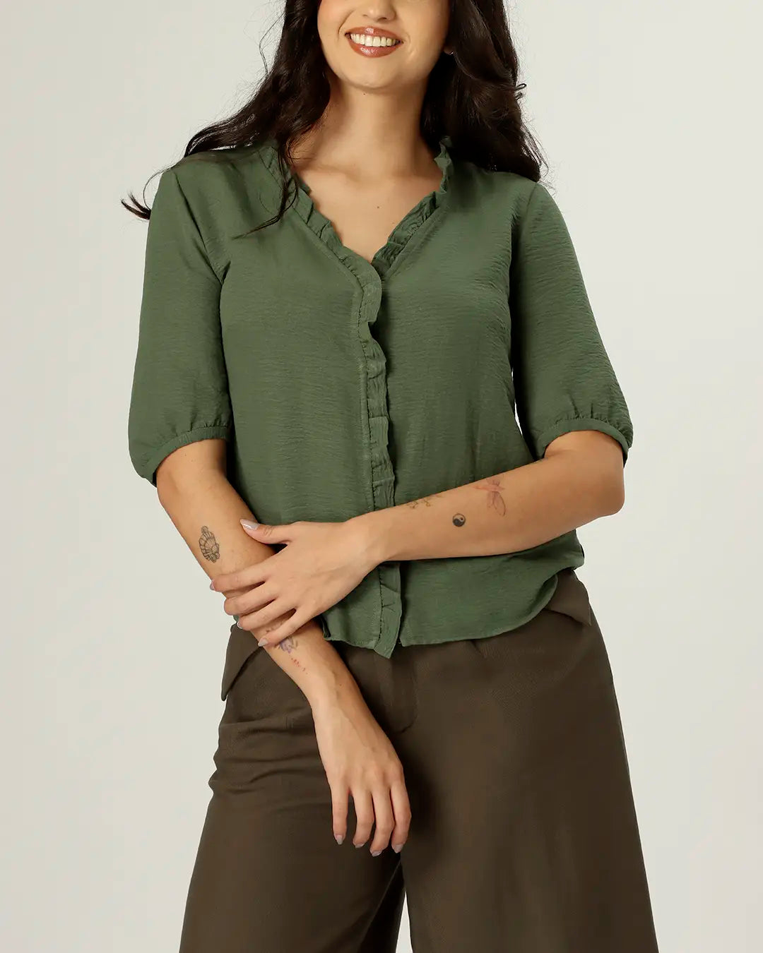 BLUSA BALCÃO - VERDE EUCALIPTO